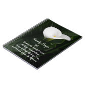 Carnet Prière de sérénité Fleur de lys calla blanche (Côté gauche)