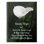 Carnet Prière de sérénité Fleur de lys calla blanche (Devant)