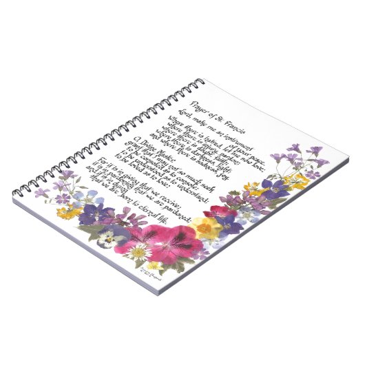 Carnet Prière de St Francis (Côté gauche)