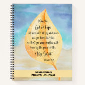 Carnet Prière personnalisée Bible Bleu Jaune Verse (Devant)