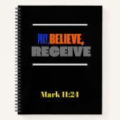 Carnet Priez. Crois. Reçois. Citation inspirée de la foi (Devant)