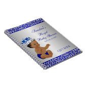 Carnet Prince Afro-Américain Bleu Argent Cadeau Invité (Côté Droit)