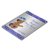 Carnet Prince Afro-Américain Bleu Argent Cadeau Invité (Côté gauche)
