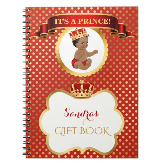 Carnet Prince Royal Red Gold Gift d'Afro-américain (Devant)