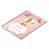 Carnet Princesse Bébé Fille Arc Rose Or Cadeau Invité (Côté gauche)