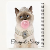 Carnet Princesse Chat soufflant de bulle gomme (Dos)