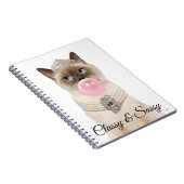 Carnet Princesse Chat soufflant de bulle gomme (Côté Droit)