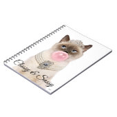 Carnet Princesse Chat soufflant de bulle gomme (Côté gauche)