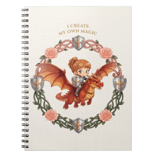 Carnet Princesse Chevalier Fantastique Dragon Esthétique (Devant)