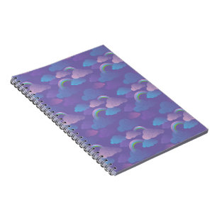 Carnet Princesse Ciel Nuageux Violet Bleu Nuages Licorne