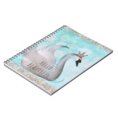Carnet Princesse cygne faux or paillettes chic conte de f (Côté gauche)