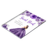 Carnet Princesse dans le violet foncé Quinceanera Guest B (Côté gauche)