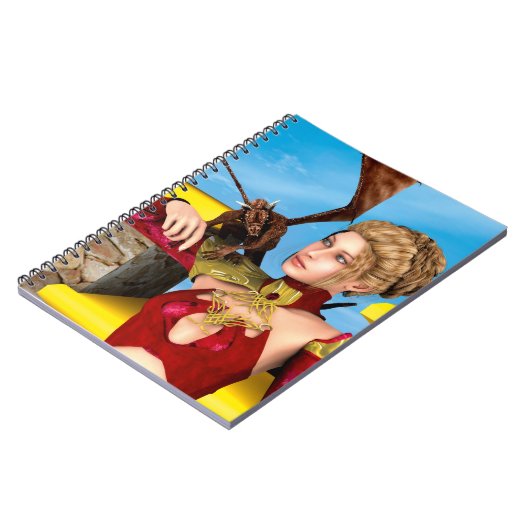 Carnet Princesse Dragon Fantastique Art Numérique (Côté gauche)