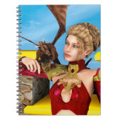 Carnet Princesse Dragon Fantastique Art Numérique (Devant)