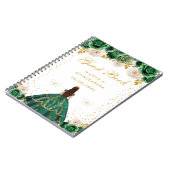 Carnet Princesse Fleurie Verte Quinceañera (Côté gauche)