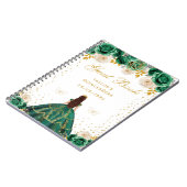 Carnet Princesse Florale Verte Quinceañera (Côté gauche)