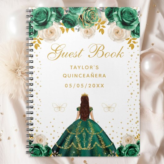 Carnet Princesse Florale Verte Quinceañera