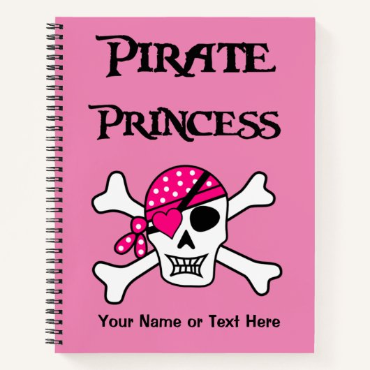 Carnet Princesse Pirate Rose (Devant)