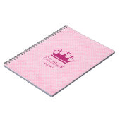 Carnet Princesse Tiara Couronne sur Pois blancs sur rose (Côté gauche)