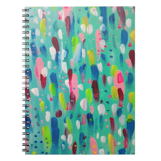 Carnet Printemps Blues Art Abstrait (Devant)
