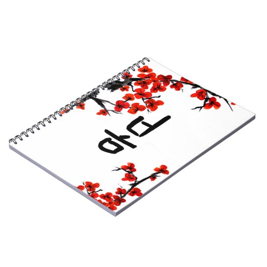 Carnet Printemps et fleurs de calligraphie coréenne (Côté gauche)
