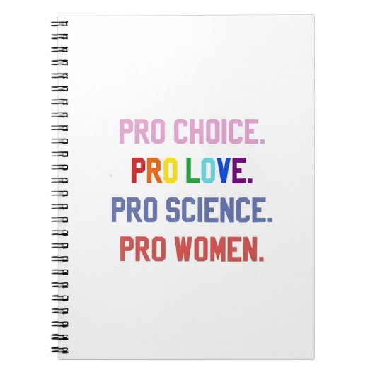 Carnet Pro-Choice Pro-Life Pro-Science Pro-Femmes (Devant)