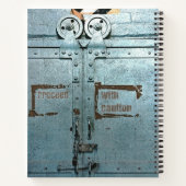 Carnet Procéder avec prudence porte industrielle gris ble (Dos)