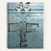 Carnet Procéder avec prudence porte industrielle gris ble (Devant)