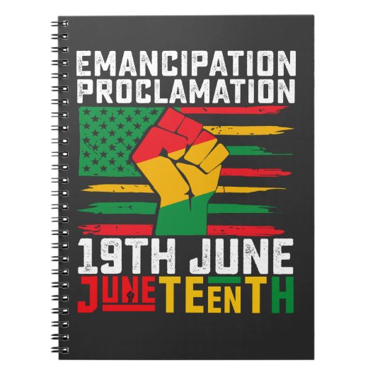 Carnet Proclamation d'émancipation Juneteenth Liberté noi (Devant)