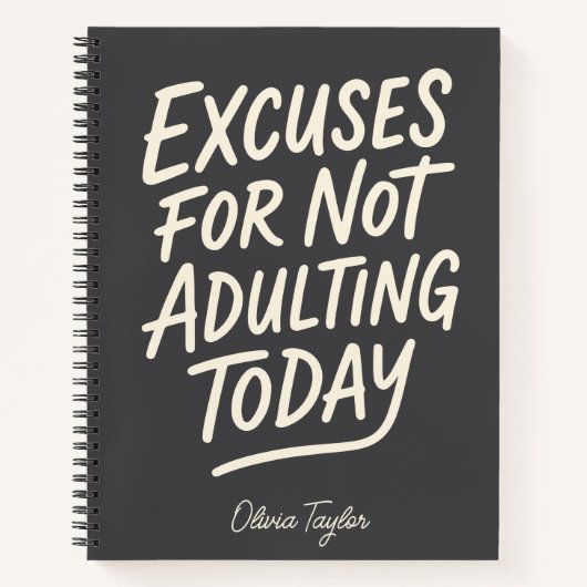 Carnet Procrastination amusante personnalisée Citation ad (Devant)