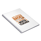 Carnet Prof de maths drôle Halloween Balai cassé Design_1 (Côté Droit)