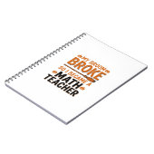 Carnet Prof de maths drôle Halloween Balai cassé Design_1 (Côté gauche)