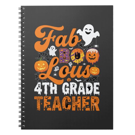 Carnet Prof enseignant de 4e année Halloween Fab-BOO-Lous (Devant)