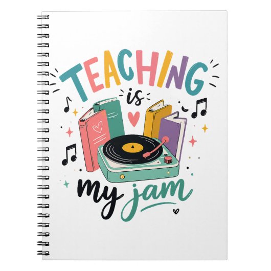 Carnet Prof Enseignant Rétro C'est Mon Truc Disque Vinyle (Devant)