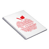 Carnet Professeur Apple Typographie Nuage de mots Rouge e (Côté Droit)