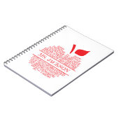 Carnet Professeur Apple Typographie Nuage de mots Rouge e (Côté gauche)