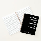 Carnet Professeur brillant design rétro noir et blanc (Intérieur)