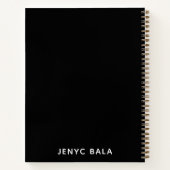 Carnet Professeur brillant design rétro noir et blanc (Dos)