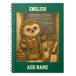 Carnet Professeur d'anglais Hérisson Vintage