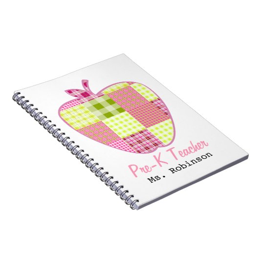 Carnet Professeur d'Apple Pre-K de plaid (Côté Droit)