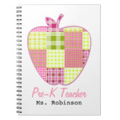 Carnet Professeur d'Apple Pre-K de plaid (Devant)