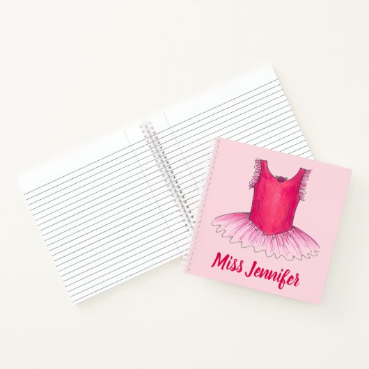 Carnet Professeur de ballet de danse personnalisée Pink T (Intérieur)