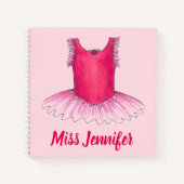 Carnet Professeur de ballet de danse personnalisée Pink T (Devant)