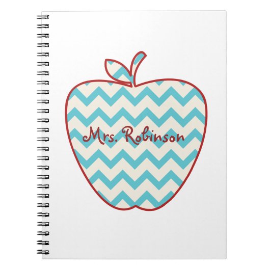 Carnet Professeur de Chevron Apple d'Aqua (Devant)