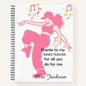 Carnet Professeur de danse personnalisé, appréciation de (Devant)