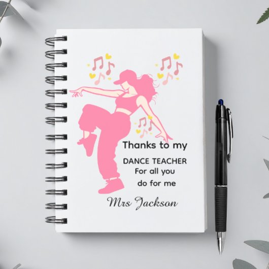 Carnet Professeur de danse personnalisé, appréciation de