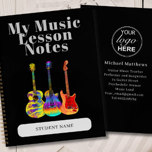 Carnet Professeur de Guitare Leçon de Musique Personnalis