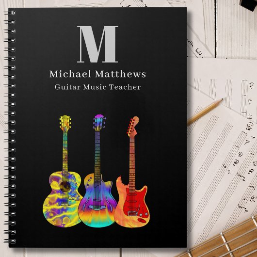 Carnet Professeur de Guitare Leçons de Musique Sur Mesure