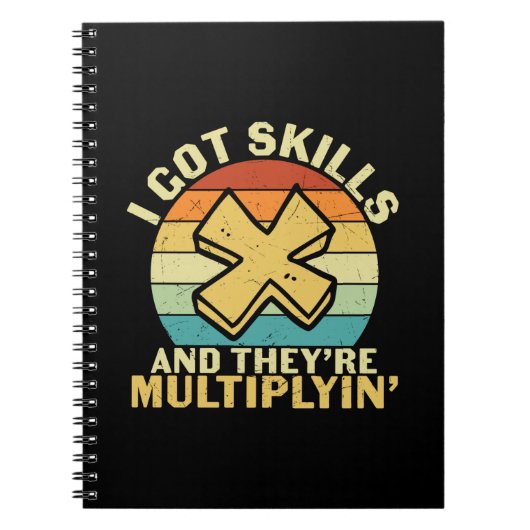 Carnet Professeur de mathématiques J'ai des compétences (Devant)