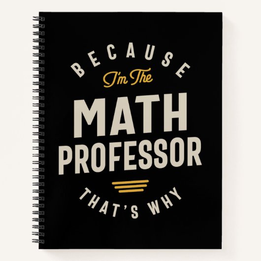 Carnet Professeur de mathématiques Titre du travail Profe (Devant)